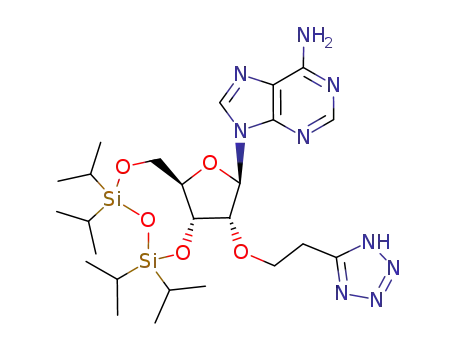 3',5'-O-(1,1,3,3-tetraisopropyldisiloxane-1,3-diyl)-2'-O-[2-(tetrazol-5-yl)ethyl]adenosine