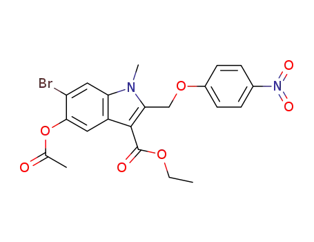 Molecular Structure of 135980-83-5 (5-Acetoxy-6-bromo-1-methyl-2-(4-nitro-phenoxymethyl)-1H-indole-3-carboxylic acid ethyl ester)