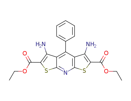 Molecular Structure of 157139-76-9 (ethyl 3,5-diamino-4-phenyldithieno<3',2'-e:2,3-b>pyridine-2,6-dicarboxylate)