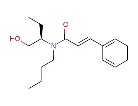 Molecular Structure of 142559-14-6 (R-(+)-N-butyl-N-<1-(hydroxymethyl)propyl>cinnamamide)