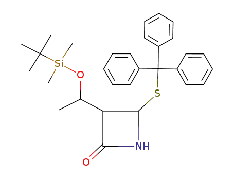 (3S<sup>*</sup>,4R<sup>*</sup>)-3-<(R<sup>*</sup>)-1-tert-butyldimethylsilyloxyethyl>-4-triphenylmethylthio-2-azetidinone