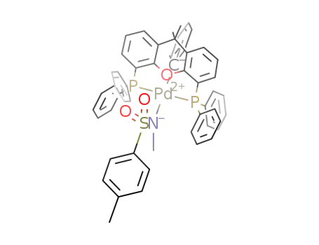 Pd(C<sub>6</sub>H<sub>5</sub>)(N(CH<sub>3</sub>)SO<sub>2</sub>C<sub>6</sub>H<sub>4</sub>CH<sub>3</sub>)(P(C<sub>6</sub>H<sub>5</sub>)2C<sub>6</sub>H<sub>3</sub>CO(CH<sub>3</sub>)2C<sub>6</sub>H<sub>3</sub>P(C<sub>6</sub>H<sub>5</sub>)2)