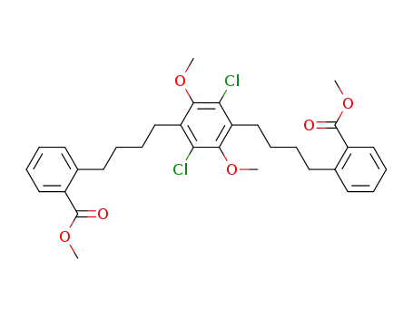 Benzoic acid,
2,2'-[(2,5-dichloro-3,6-dimethoxy-1,4-phenylene)di-4,1-butanediyl]bis-,
dimethyl ester