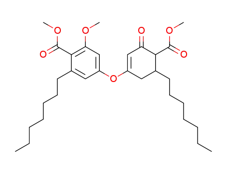 Benzoic acid,
2-heptyl-4-[[5-heptyl-4-(methoxycarbonyl)-3-oxo-1-cyclohexen-1-yl]oxy]-
6-methoxy-, methyl ester