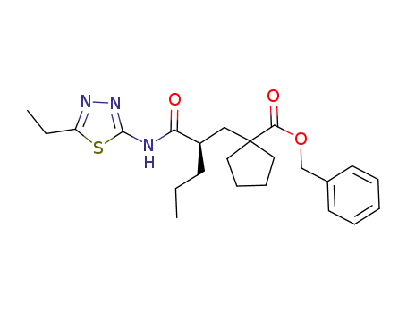 Cyclopentanecarboxylic acid,
1-[(2R)-2-[[(5-ethyl-1,3,4-thiadiazol-2-yl)amino]carbonyl]pentyl]-,
phenylmethyl ester