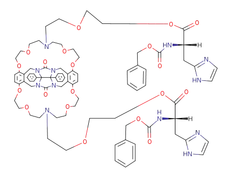 1,3:4,6-bis<3,3':6,6'-bis(1,4,10,13-tetraoxa-7-(5-(N-benzyloxycarbonyl)-L-histidyl)-3-dioxapent-1-yl)-7-azatridecamethylene)-1,2-xylylene>tetrahydro-3a,6a-diphenylimidazo<4,5-d>imidazole-2,5(1H,3H)-dione