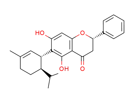 4H-1-Benzopyran-4-one,2,3-dihydro-5,7- dihydroxy-6-[(1R,6R)-3-methyl-6-(1-methylethyl)- 2-cyclohexen-1-yl]-2-phenyl-,(2S)- 