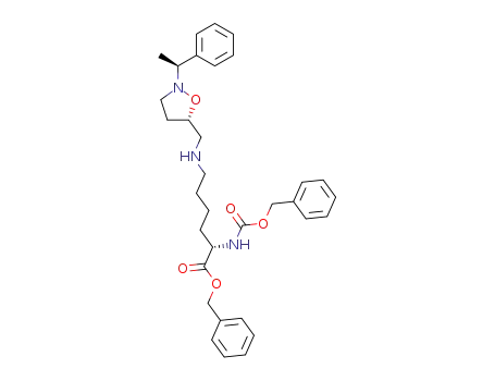 (S)-2-Benzyloxycarbonylamino-6-{[(S)-2-((S)-1-phenyl-ethyl)-isoxazolidin-5-ylmethyl]-amino}-hexanoic acid benzyl ester