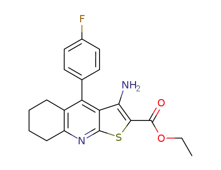 Thieno[2,3-b]quinoline-2-carboxylic acid,
3-amino-4-(4-fluorophenyl)-5,6,7,8-tetrahydro-, ethyl ester