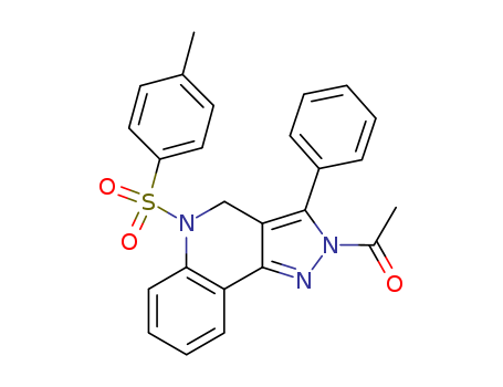 2H-PYRAZOLO[4,3-C]QUINOLINE,4,5-DIHYDRO-2-ACETYL-5-((4-METHYLPHENYL)SULFONYL)-3-PHENYL-