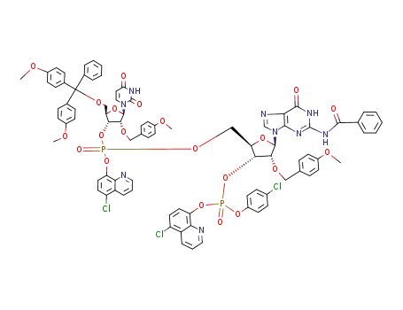 C<sub>87</sub>H<sub>74</sub>Cl<sub>3</sub>N<sub>9</sub>O<sub>21</sub>P<sub>2</sub>