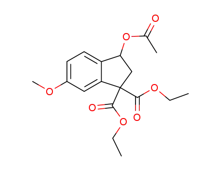 Molecular Structure of 118598-65-5 (1,1-dicarbethoxy-3-acetoxy-6-methoxyindan)