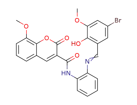 2H-1-Benzopyran-3-carboxamide,
N-[2-[[(5-bromo-2-hydroxy-3-methoxyphenyl)methylene]amino]phenyl]-8
-methoxy-2-oxo-