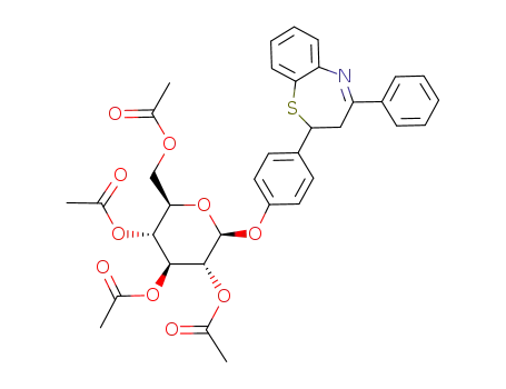2,3-dihydro-2-<4-(tetra-O-acetyl-β-D-glucosyloxy)-phenyl>-4-phenyl-1,5-benzothiazepine