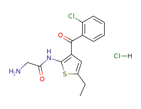Acetamide, 2-amino-N-[3-(2-chlorobenzoyl)-5-ethyl-2-thienyl]-,
monohydrochloride
