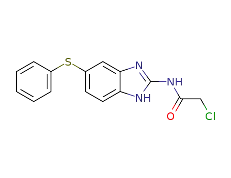 Molecular Structure of 125422-41-5 (5<sup>(6)</sup>-Phenylthio-2-chloroacetamidobenzimidazole)
