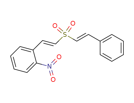 Molecular Structure of 138760-04-0 (Benzene, 1-nitro-2-[2-[(2-phenylethenyl)sulfonyl]ethenyl]-, (E,E)-)