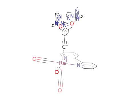 Re(CO)3(bipyridyl)(3,5-(pz3CCH<sub>2</sub>OCH<sub>2</sub>)2C<sub>6</sub>H<sub>3</sub>)