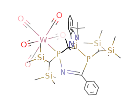 [(CO)5WP(CH(Si(CH<sub>3</sub>)3)2)NC(C<sub>6</sub>H<sub>5</sub>)P(CH(Si(CH<sub>3</sub>)3)2)Si((NCH<sub>2</sub>C(CH<sub>3</sub>)3)2C<sub>6</sub>H<sub>4</sub>)]