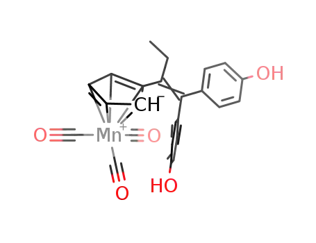Molecular Structure of 933445-72-8 (1,1-di(4-hydroxyphenyl)-2-cymantrenylbut-1-ene)