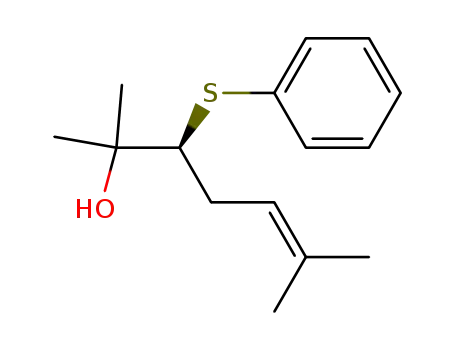 Molecular Structure of 143359-40-4 (5-Hepten-2-ol, 2,6-dimethyl-3-(phenylthio)-, (S)-)