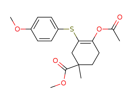 Molecular Structure of 65173-91-3 (3-Cyclohexene-1-carboxylic acid,
4-(acetyloxy)-3-[(4-methoxyphenyl)thio]-1-methyl-, methyl ester)
