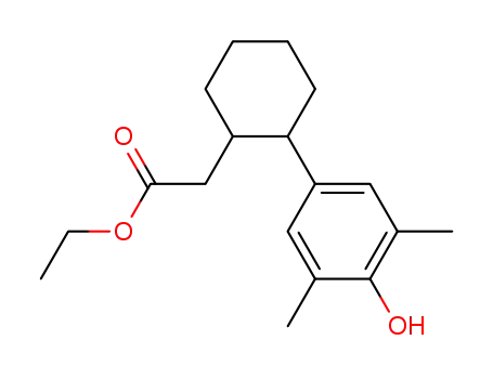 Cyclohexaneacetic acid, 2-(4-hydroxy-3,5-dimethylphenyl)-, ethyl ester,
cis-