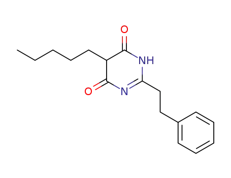 Molecular Structure of 88945-22-6 (4,6(1H,5H)-Pyrimidinedione, 5-pentyl-2-(2-phenylethyl)-)