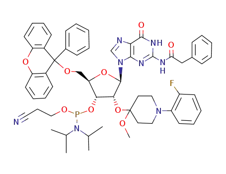 2'-O-<1-(2-fluorophenyl)-4-methoxypiperidin-4-yl>-2-N-(phenylacetyl)-5'-O-(9-phenylxanthen-9-yl)guanosine 3'-<(2-cyanoethyl)-N,N-diisopropylphosphoroamidite>
