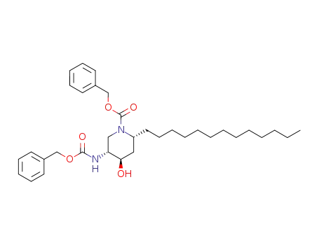 (2α,4β,5α)-(+/-)-1-benzyloxycarbonyl-5-benzyloxycarbonylamino-2-tridecyl-4-piperidinol