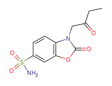 Molecular Structure of 113922-39-7 (6-Benzoxazolesulfonamide, 2,3-dihydro-2-oxo-3-(2-oxobutyl)-)