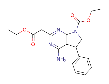 4-Amino-2-ethoxycarbonylmethyl-5-phenyl-5,6-dihydro-pyrrolo[2,3-d]pyrimidine-7-carboxylic acid ethyl ester