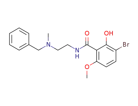Molecular Structure of 102805-64-1 (3-bromo-2-hydroxy-6-methoxy-N-<2-(N'-benzyl-N'-methyl)aminoethyl>benzamide)