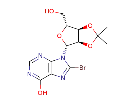 Molecular Structure of 23339-40-4 (8-BROMO-2',3'-O-(1-METHYLETHYLIDENE)-INOSINE)
