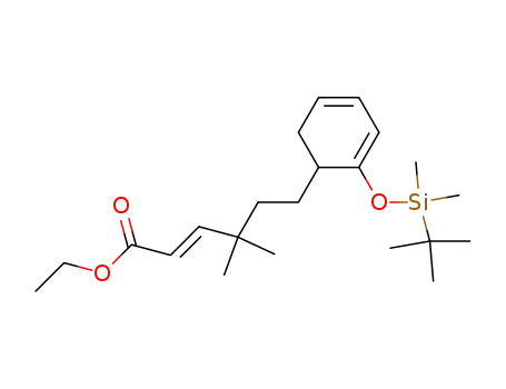 Ethyl (E)-6-<2-(Dimethyl-t-butylsiloxy)cyclohexa-2,4-dienyl>-4,4-dimethylhex-2-enoate