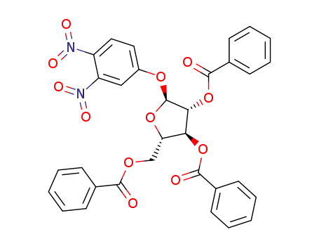Molecular Structure of 119927-33-2 (3,4-dinitrophenyl 2,3,5-tri-O-benzoyl-α-L-arabinofuranoside)