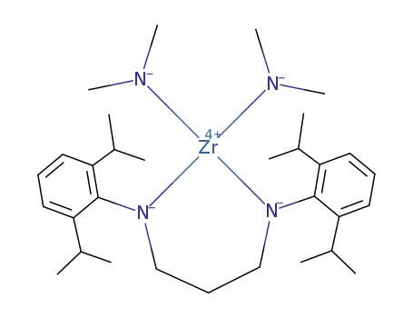 (2,6-(isopropyl)2C<sub>6</sub>H<sub>3</sub>-N-(CH<sub>2</sub>)3-N-2,6-(isopropyl)2C<sub>6</sub>H<sub>3</sub>)Zr(NMe<sub>2</sub>)2