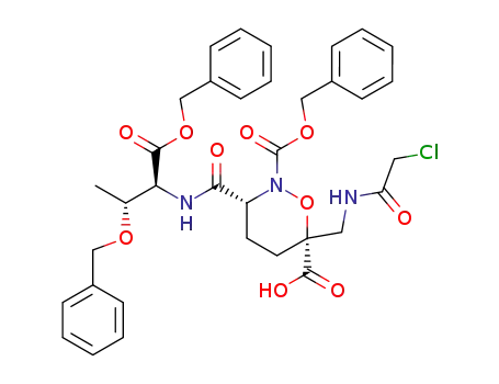 (3R,6R)-3-((1S,2R)-2-Benzyloxy-1-benzyloxycarbonyl-propylcarbamoyl)-6-[(2-chloro-acetylamino)-methyl]-[1,2]oxazinane-2,6-dicarboxylic acid 2-benzyl ester