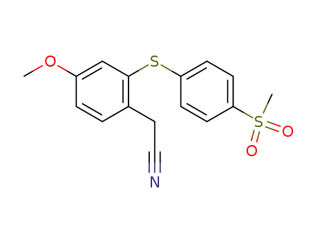 Molecular Structure of 98190-64-8 (<4-Methoxy-2-(4-methylsulfonylphenylthio)phenyl>acetonitrile)