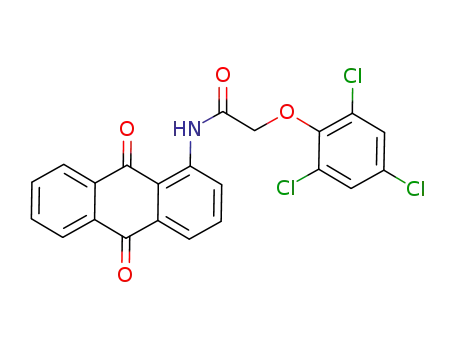 Molecular Structure of 1091610-91-1 (N-(9,10-dioxo-9,10-dihydroanthracen-1-yl)-2-(2,4,6-trichlorophenoxy)acetamide)