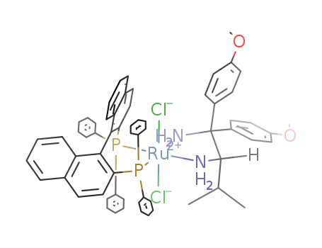 Molecular Structure of 212143-24-3 (DICHLORO[(S)-2,2'-BIS(DIPHENYLPHOSPHINO)-1,1'-BINAPHTHYL][(S)-1,1-BIS(P-METHOXYPHENYL)-2-ISOPROPYLETHANE-1,2-DIAMINE]RUTHENIUM(II))