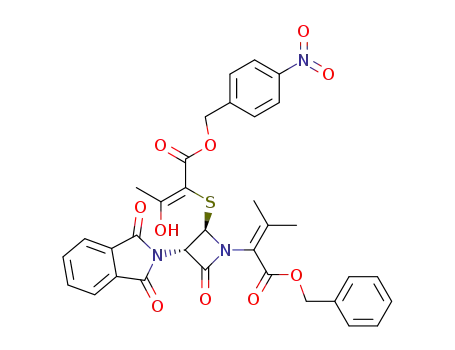 2-{(2R,3S)-3-(1,3-Dioxo-1,3-dihydro-isoindol-2-yl)-2-[(Z)-2-hydroxy-1-(4-nitro-benzyloxycarbonyl)-propenylsulfanyl]-4-oxo-azetidin-1-yl}-3-methyl-but-2-enoic acid benzyl ester