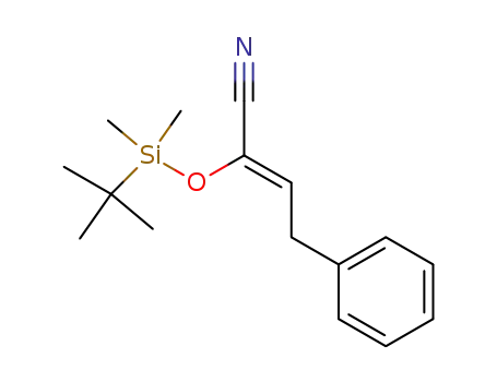 Molecular Structure of 100573-57-7 ((Z)-2-(tert-butyldimethylsiloxy)-4-phenyl-2-butenenitrile)