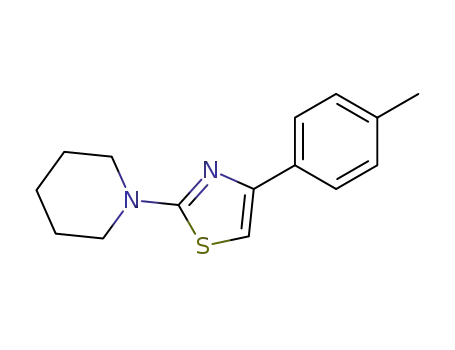 Molecular Structure of 128016-17-1 (4-(4-Methyl-phenyl)-2-piperidino-thiazol)