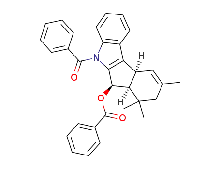 5-Benzoyl-6α-benzoxy-7,7,9-trimethyl-5,6α,6aβ,7,8,10aβ-hexahydroindeno-<2,1-b>indole