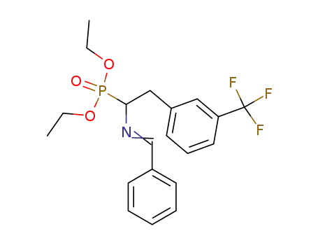 Molecular Structure of 130828-94-3 ([1-{[1-Phenyl-meth-(E)-ylidene]-amino}-2-(3-trifluoromethyl-phenyl)-ethyl]-phosphonic acid diethyl ester)