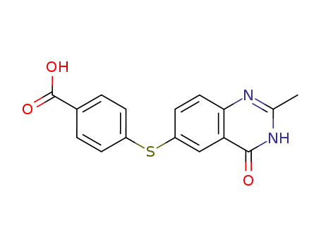 4-<(3,4-dihydro-2-methyl-4-oxo-6-quinazolinyl)thio>benzoic acid