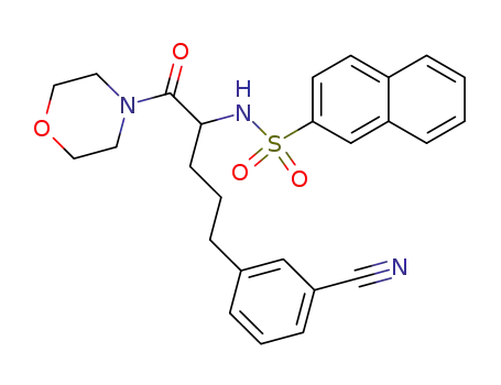 Molecular Structure of 83101-54-6 (5-(3-Cyanphenyl)-2-β-naphthylsulfonylaminovaleriansaeuremorpholid)