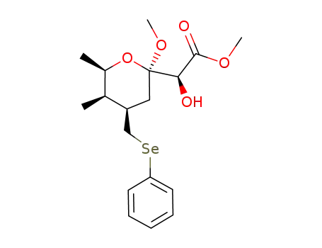 (S)-Hydroxy-((2R,4R,5R,6R)-2-methoxy-5,6-dimethyl-4-phenylselanylmethyl-tetrahydro-pyran-2-yl)-acetic acid methyl ester