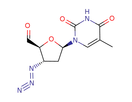Molecular Structure of 116786-62-0 (Thymidine, 3'-azido-3',5'-dideoxy-5'-oxo-)